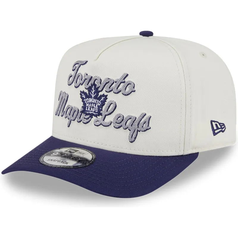 shapka-izvita-bezhov-snapbek-9fifty-a-frame-chainstitch-na-toronto-maple-leafs-nhl-ot-new-era