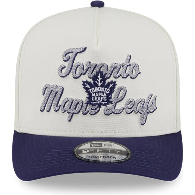 shapka-izvita-bezhov-snapbek-9fifty-a-frame-chainstitch-na-toronto-maple-leafs-nhl-ot-new-era