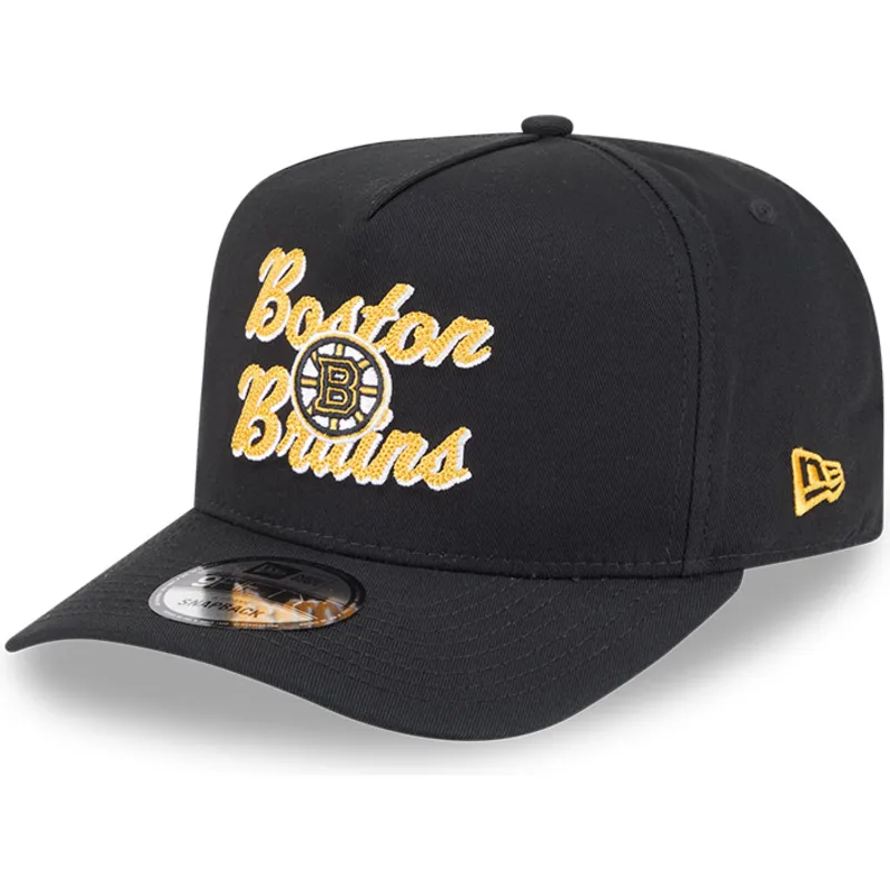 new-era-izvita-kozirka-9fifty-a-frame-chainstitch-boston-bruins-nhl-cherna-shapka-s-tik-tak-zakopchavane
