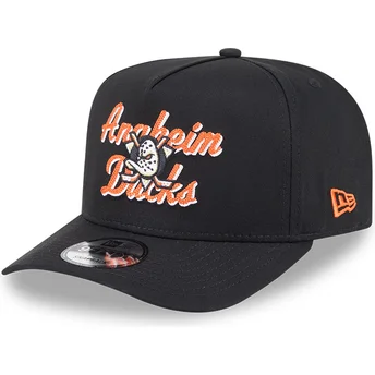Anaheim Ducks NHL 9FIFTY A Frame Chainstitch Schwarze Snapback-Kappe mit gebogenem Schirm von New Era
