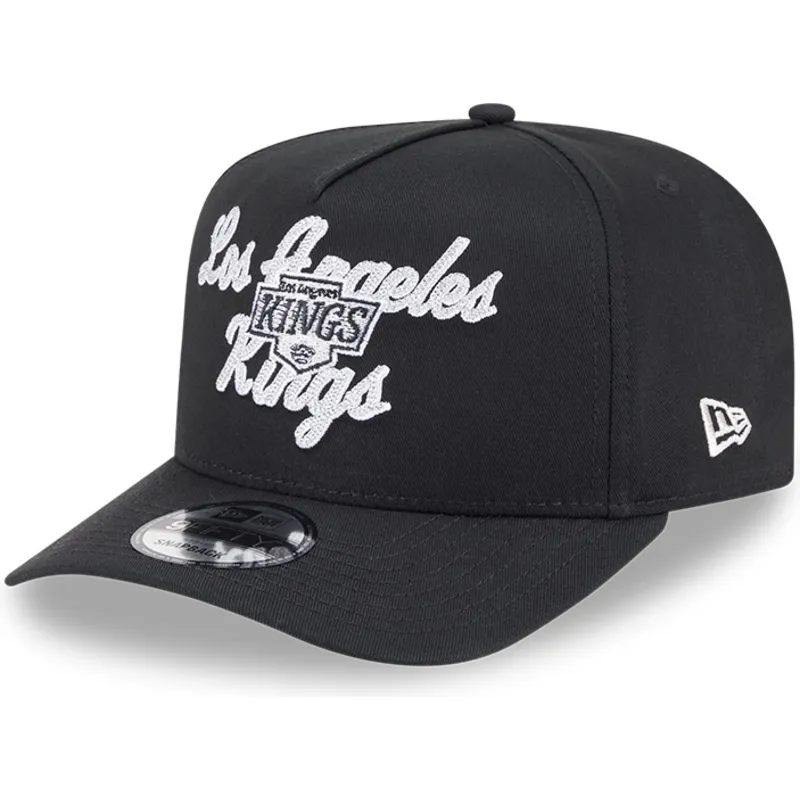 shapka-izvita-cherna-snapbek-9fifty-a-frame-chainstitch-na-los-angeles-kings-nhl-ot-new-era
