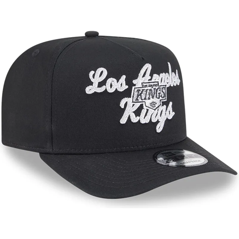 shapka-izvita-cherna-snapbek-9fifty-a-frame-chainstitch-na-los-angeles-kings-nhl-ot-new-era