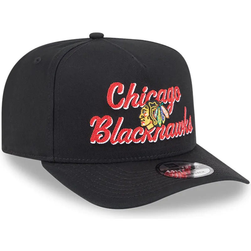 sort-buet-snapback-kasket-9fifty-a-frame-chainstitch-fra-chicago-blackhawks-nhl-fra-new-era