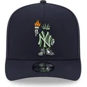 casquette-courbee-bleue-marine-snapback-9fifty-a-frame-cartoon-new-york-yankees-mlb-new-era