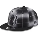 shapka-ploska-cherna-snapbek-9fifty-retro-crown-plaid-na-boston-red-sox-mlb-ot-new-era