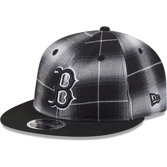 Шапка плоска черна снапбек 9FIFTY Retro Crown Plaid на Boston Red Sox MLB от New Era