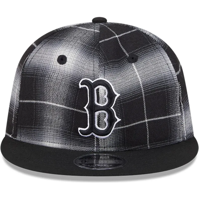 shapka-ploska-cherna-snapbek-9fifty-retro-crown-plaid-na-boston-red-sox-mlb-ot-new-era