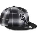 shapka-ploska-cherna-snapbek-9fifty-retro-crown-plaid-na-chicago-white-sox-mlb-ot-new-era