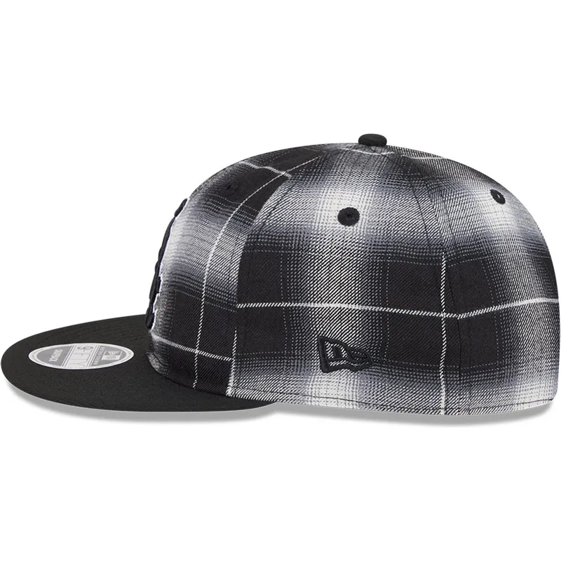 shapka-ploska-cherna-snapbek-9fifty-retro-crown-plaid-na-chicago-white-sox-mlb-ot-new-era