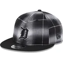 shapka-ploska-cherna-snapbek-9fifty-retro-crown-plaid-na-detroit-tigers-mlb-ot-new-era