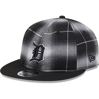 Μαύρο επίπεδο καπέλο snapback 9FIFTY Retro Crown Plaid των Detroit Tigers MLB της New Era