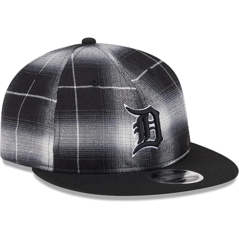 sort-fladskaerms-snapback-9fifty-retro-crown-plaid-detroit-tigers-mlb-fra-new-era