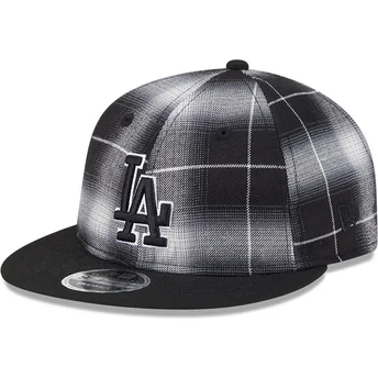 Μαύρο επίπεδο καπέλο snapback 9FIFTY Retro Crown Plaid των Los Angeles Dodgers MLB της New Era