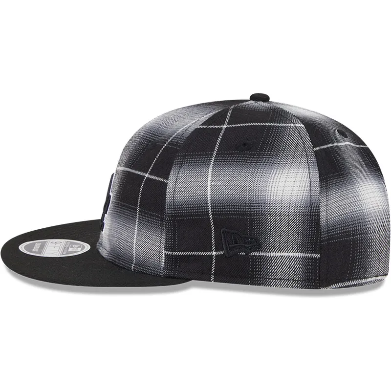 shapka-ploska-cherna-snapbek-9fifty-retro-crown-plaid-na-los-angeles-dodgers-mlb-ot-new-era