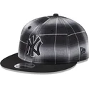 sort-flad-snapback-9fifty-retro-crown-plaid-kasket-fra-new-york-yankees-mlb-fra-new-era