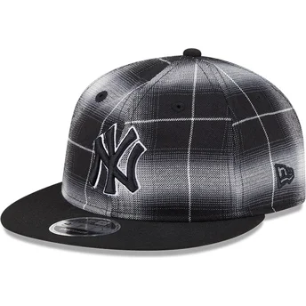 Μαύρο επίπεδο καπέλο snapback 9FIFTY Retro Crown Plaid των New York Yankees MLB από τη New Era