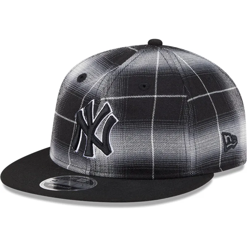 sort-flad-snapback-9fifty-retro-crown-plaid-kasket-fra-new-york-yankees-mlb-fra-new-era