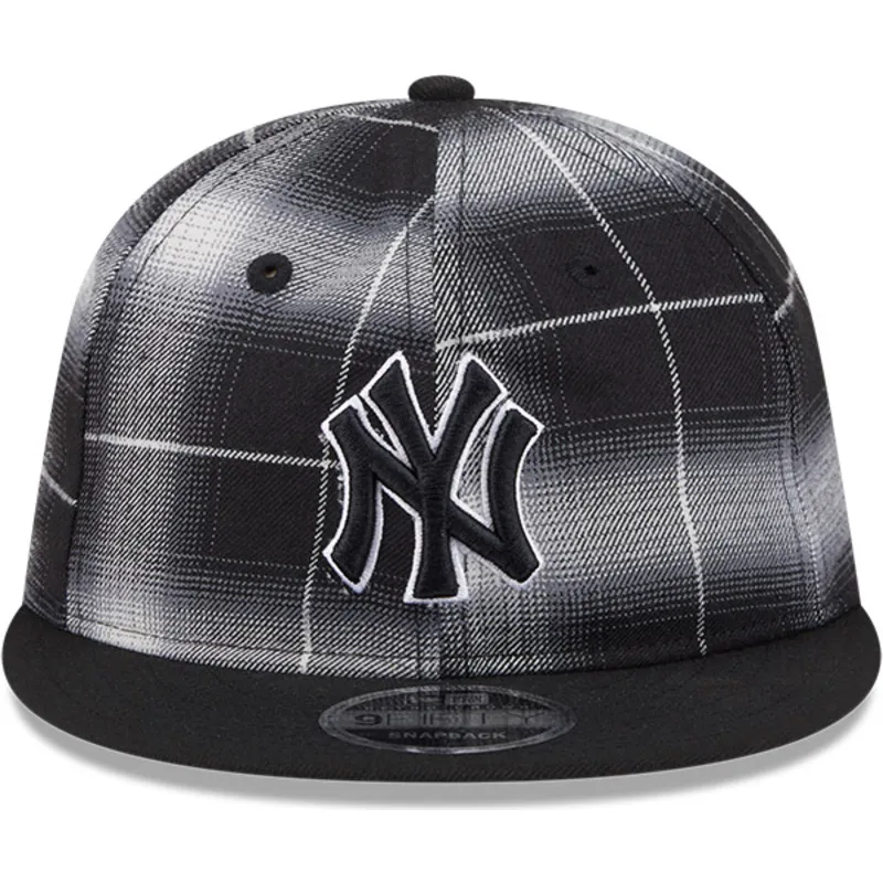schwarze-flache-snapback-kappe-9fifty-retro-crown-plaid-der-new-york-yankees-mlb-von-new-era