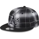 shapka-ploska-cherna-snapbek-9fifty-retro-crown-plaid-na-oakland-athletics-mlb-ot-new-era