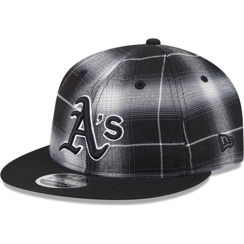 shapka-ploska-cherna-snapbek-9fifty-retro-crown-plaid-na-oakland-athletics-mlb-ot-new-era
