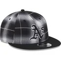 shapka-ploska-cherna-snapbek-9fifty-retro-crown-plaid-na-oakland-athletics-mlb-ot-new-era