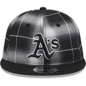 shapka-ploska-cherna-snapbek-9fifty-retro-crown-plaid-na-oakland-athletics-mlb-ot-new-era