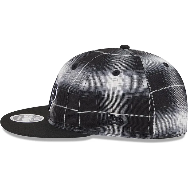 shapka-ploska-cherna-snapbek-9fifty-retro-crown-plaid-na-oakland-athletics-mlb-ot-new-era