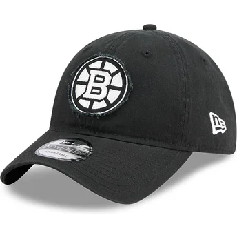 New Era Извита Козирка 9TWENTY Stamp Boston Bruins NHL Черна Регулируема Шапка