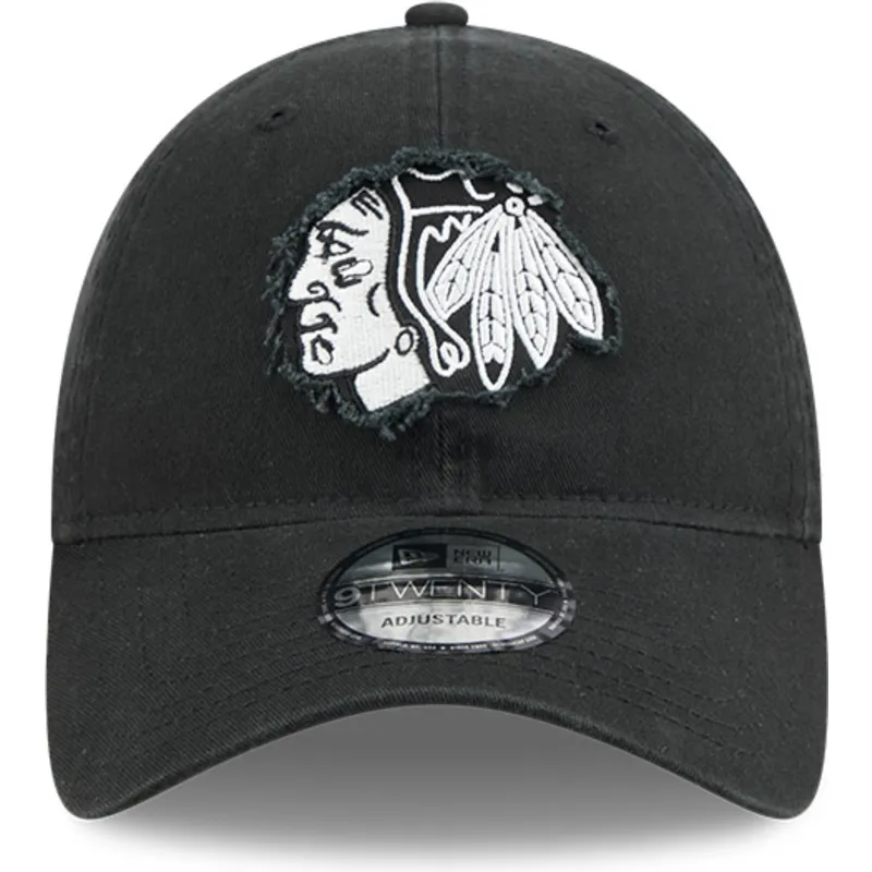 new-era-izvita-kozirka-9twenty-stamp-chicago-blackhawks-nhl-cherna-reguliruema-shapka