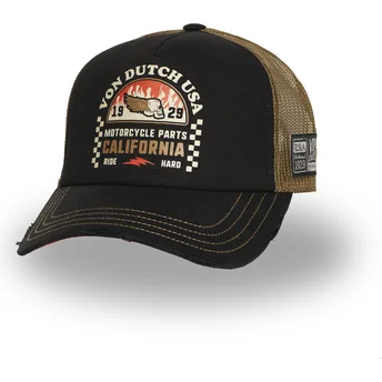 Casquette trucker noire et marron CREW25 Von Dutch