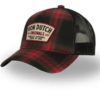 Von Dutch rød og sort trucker kasket CAR05