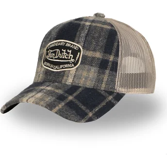 Von Dutch CAR07 Blue and Beige Trucker Hat