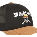 trucker-kasket-sort-og-brun-straw-hat-pirates-op6-one-one-piece-fra-capslab