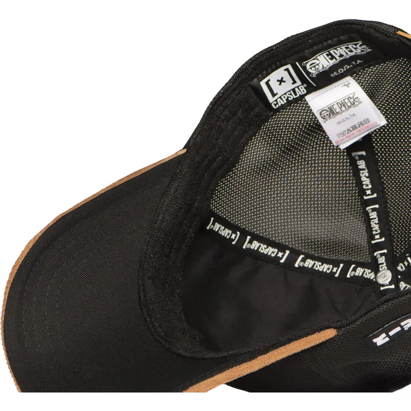 trucker-kasket-sort-og-brun-straw-hat-pirates-op6-one-one-piece-fra-capslab