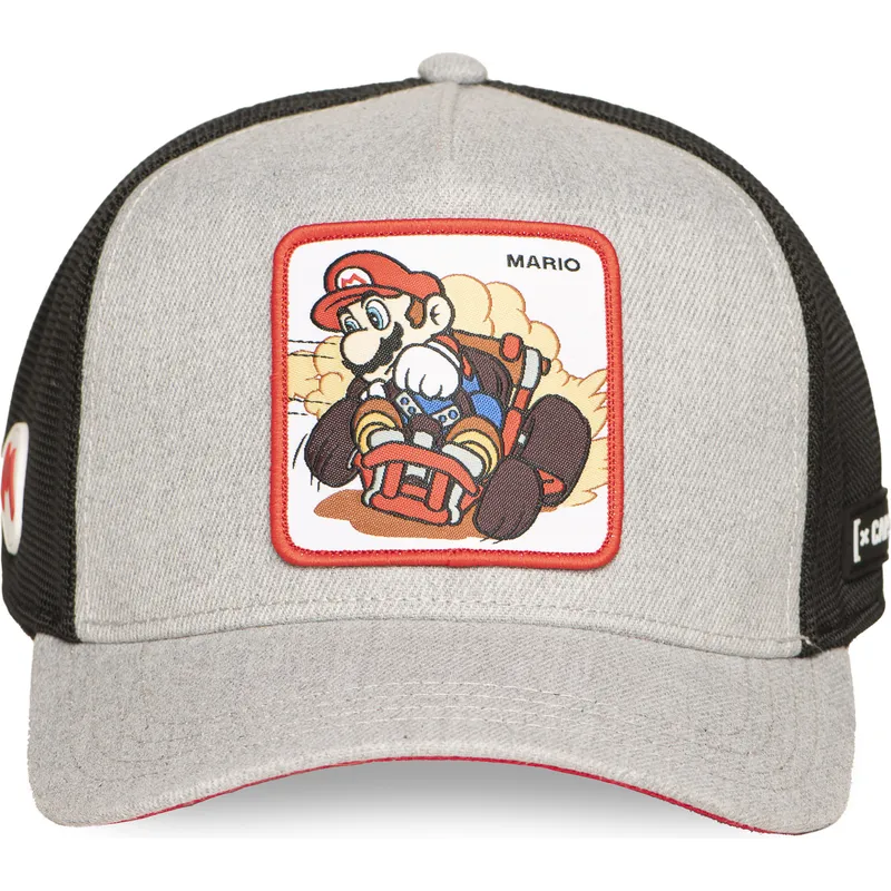 gra-og-sort-trucker-kasket-mario-kart-smk3-vro-super-mario-bros-fra-capslab