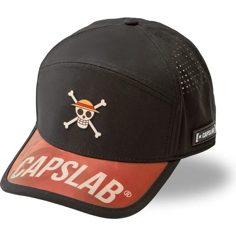 sort-justerbar-kasket-med-bojet-skygge-straw-hat-pirates-op6-pir-one-piece-fra-capslab