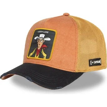 Casquette trucker orange et noire Lucky Luke LCK2 LOB Capslab