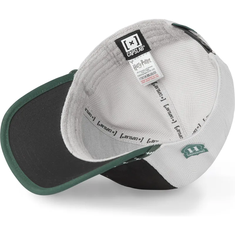 trucker-kasket-sort-og-hvid-slytherin-hp3-sly-harry-potter-fra-capslab