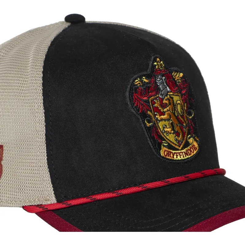 sort-og-beige-trucker-kasket-gryffindor-hp3-gry-harry-potter-fra-capslab
