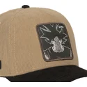 braune-und-schwarze-gebogene-snapback-kappe-son-goku-dbs7-uni-dragon-ball-von-capslab
