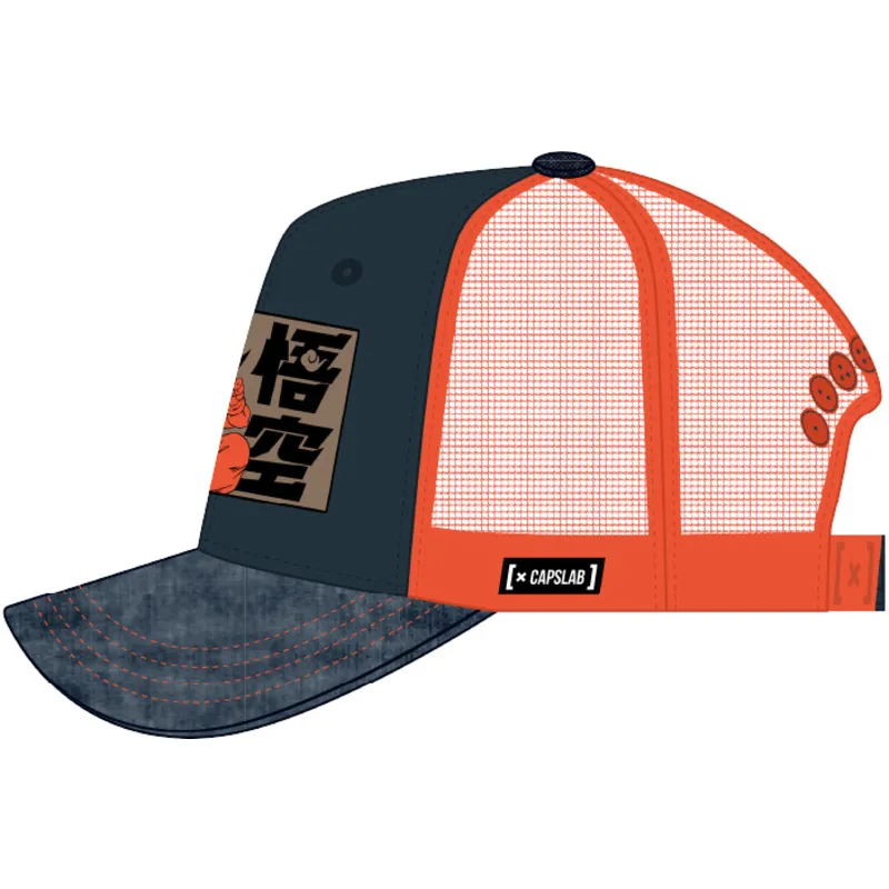 trucker-kasket-bla-og-orange-son-goku-barn-db6-kid-dragon-ball-fra-capslab