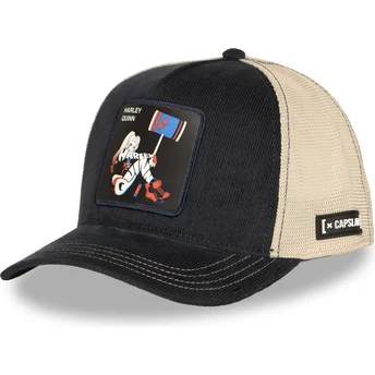 Schwarze und beige Trucker-Kappe Harley Quinn DC10 HAR DC Comics von Capslab