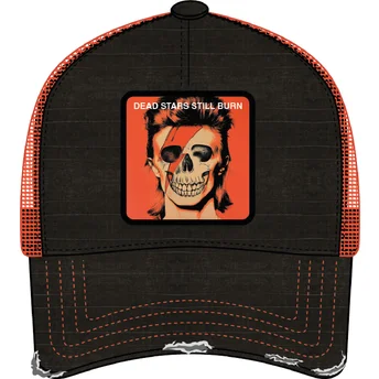 Capslab David Bowie Dead Stars Still Burn FAM DEA Famous Black and Orange Trucker Hat