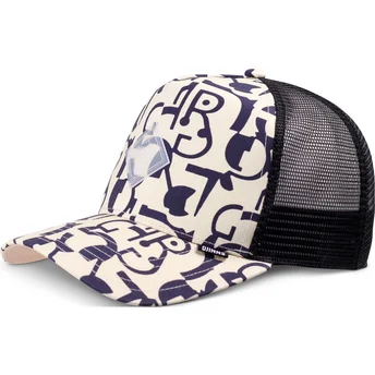 Καπέλο trucker μπεζ και μαύρο Simple Aztek HFT από Djinns