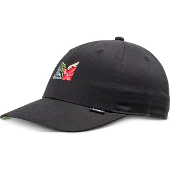 Ρυθμιζόμενο μαύρο καπέλο με καμπύλη M-Flowers της Djinns