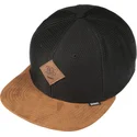 schwarze-und-braune-snapback-flatcap-honey-knit-von-djinns
