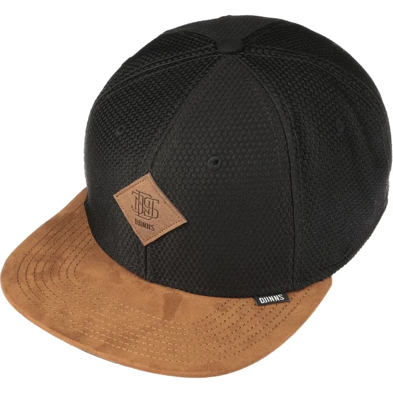 flad-sort-og-brun-snapback-kasket-honey-knit-fra-djinns