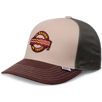Πολύχρωμο καπέλο με κυρτό γείσο snapback για αγόρι Food Bacon Basic από Djinns