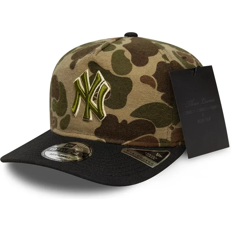 justerbar-camouflagemonstret-buet-kasket-19twenty-brushed-cotton-three-looms-duck-fra-new-york-yankees-mlb-fra-new-era