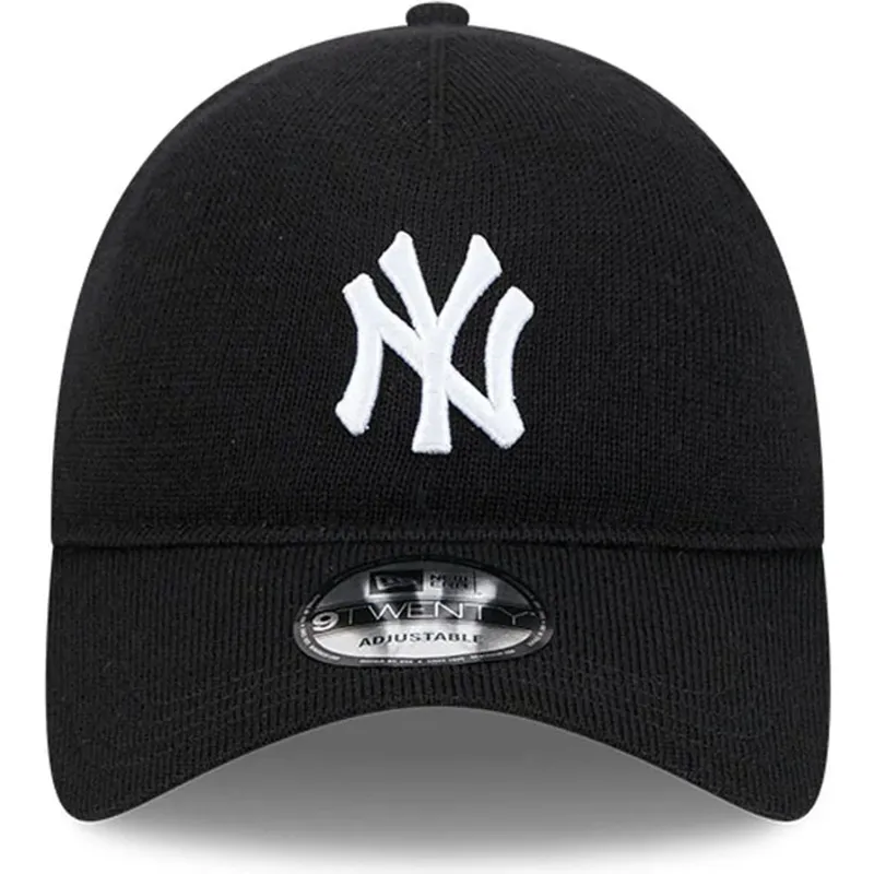 sort-justerbar-buet-kasket-9twenty-merino-wool-yarn-fra-new-york-yankees-mlb-fra-new-era